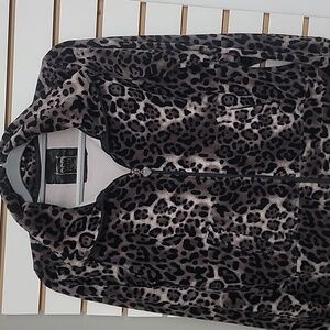 Animal Print Velour Jacket SIZE PM. . ex Cond. Zipper Front. Super Nice Women's